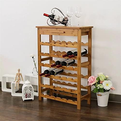 KINTNESS 36-Bottle Bamboo Wine Rack with Countertop