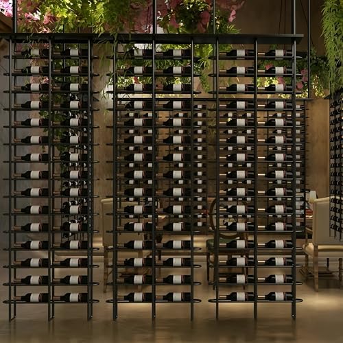 75-Bottle Vertical Wall Wine Rack Black Metal