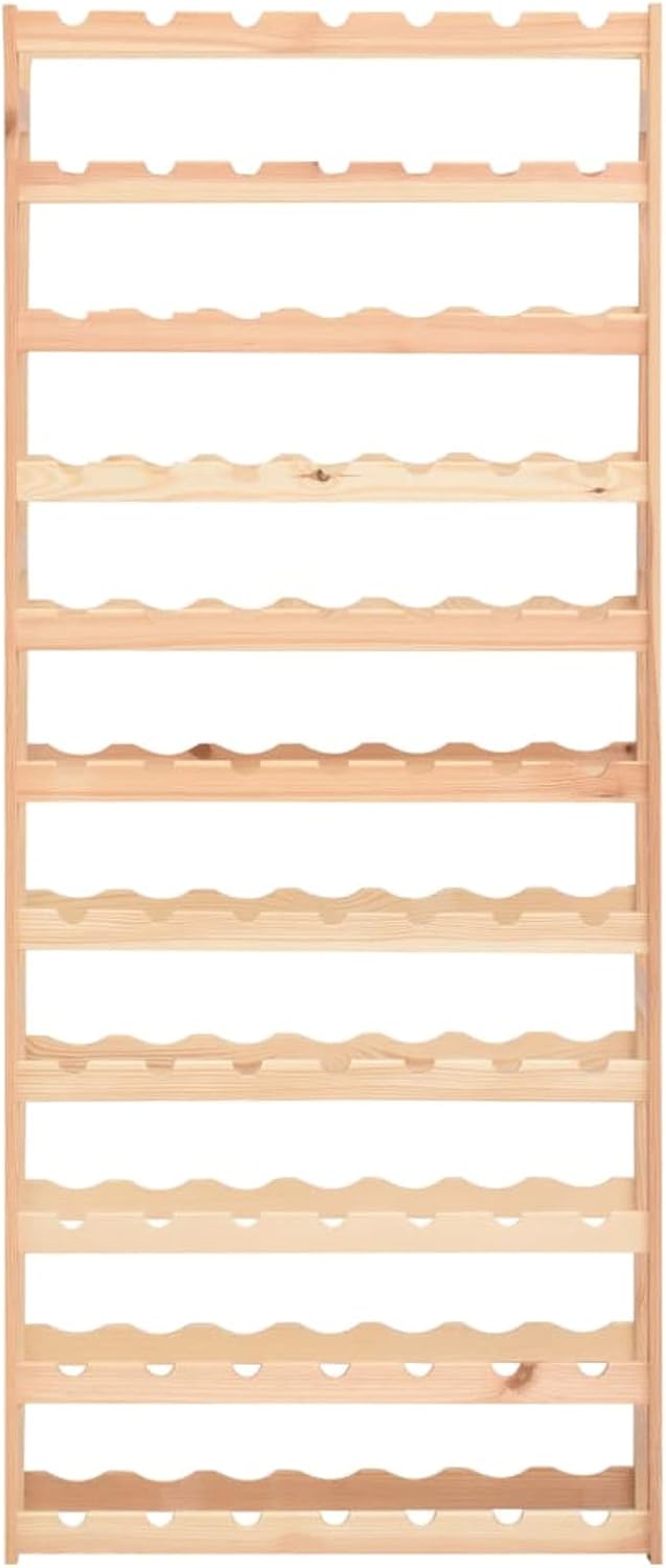 77-Bottle Freestanding Wine Rack in Beige