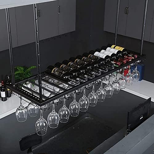 Adjustable Height Wall-Mounted Wine Rack for Kitchen and Bar