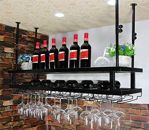 Wrought Iron Wine Rack Wall Shelf with 2 Levels