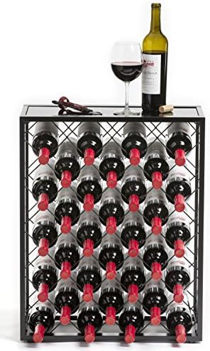 Mango Steam 32 Bottle Wine Rack with Black Glass Top 1
