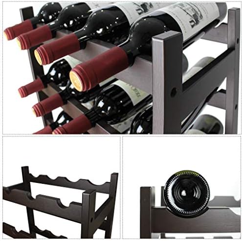 SMIBUY 5-Tier Bamboo Wine Rack 20 Bottles Display Storage
