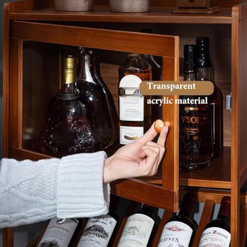 GIZNXBA 28-Bottle Wooden Wine Rack Freestanding Floor Storage