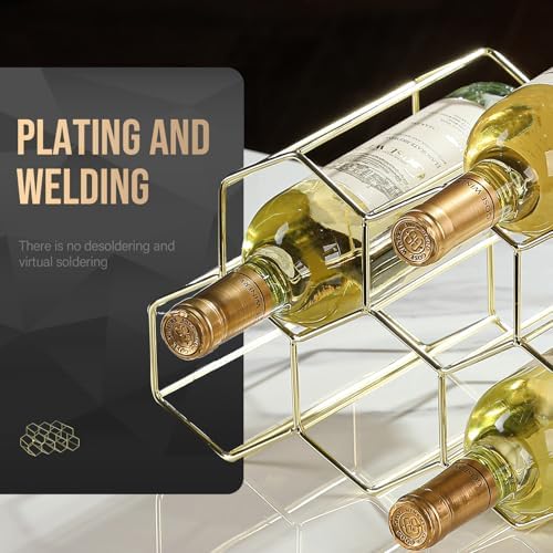 Drincarier 9 Bottle Countertop Wine Rack - Gold Metal 2 Tier