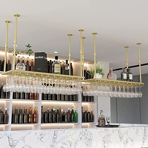 IOCCIOBB Wall-Mounted Wine Rack with Adjustable Hangers - Red 100x30cm