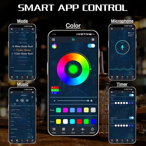 LED Lighted Liquor Bottle Display Shelf with Remote and App Control