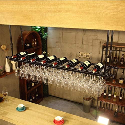 FCHMY Wine Glass Rack - Adjustable Space-Saving Black 80x30cm
