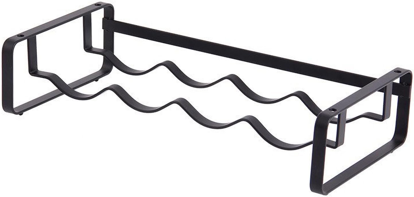 Wine Rack Freestanding Floor Metal Black