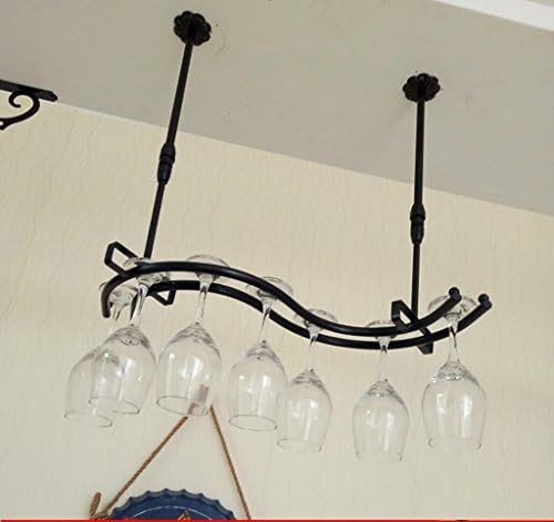 Suspension Wine Glass Holder Black Wrought Iron