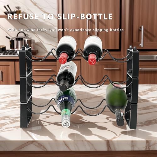 ICEICE 2 Tiered 8-Bottle Metal Wine Rack 1