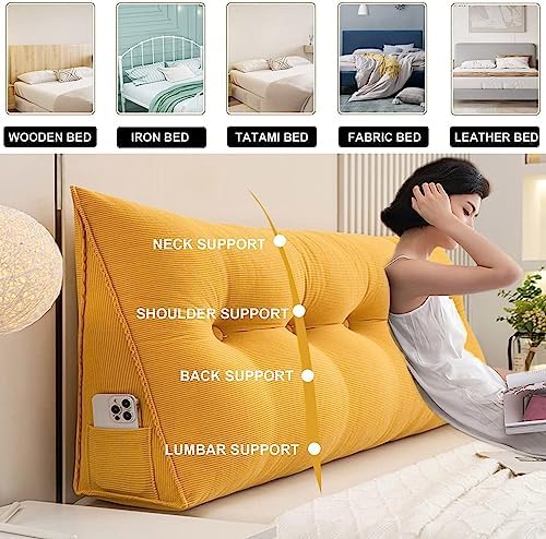 COZMAX Queen Size Headboard Pillow with Fleece and Zipper