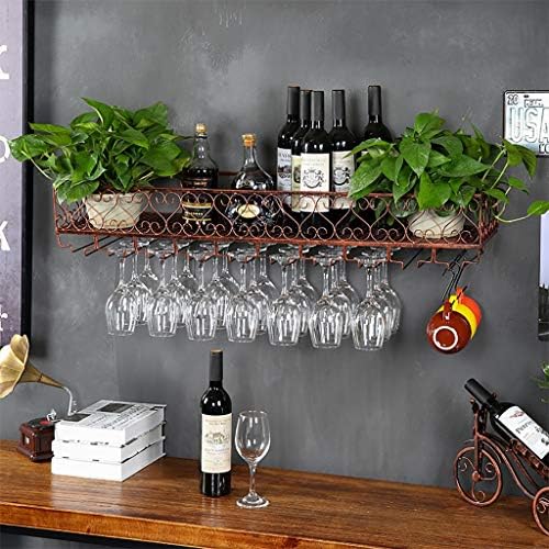 Metal Wine Rack with Glass Holder for Wall Mount