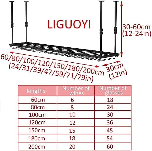 LIGUOYI Adjustable Ceiling Wine Rack Holder