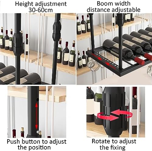 LIGUOYI Hanging Stemware Holder Adjustable Wine Glass Display Stand