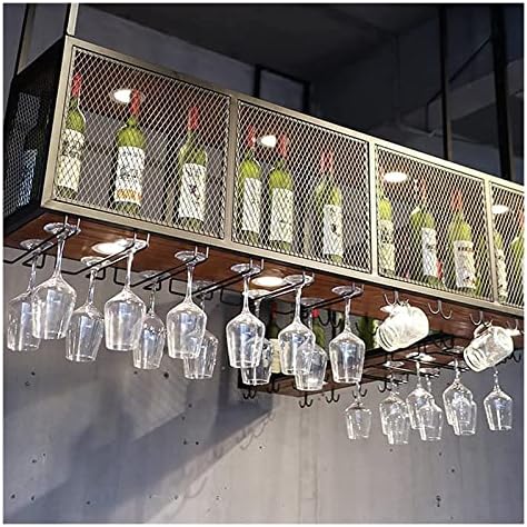 ALDEPO Wall-Mounted Wine Rack with Rustic Iron Design
