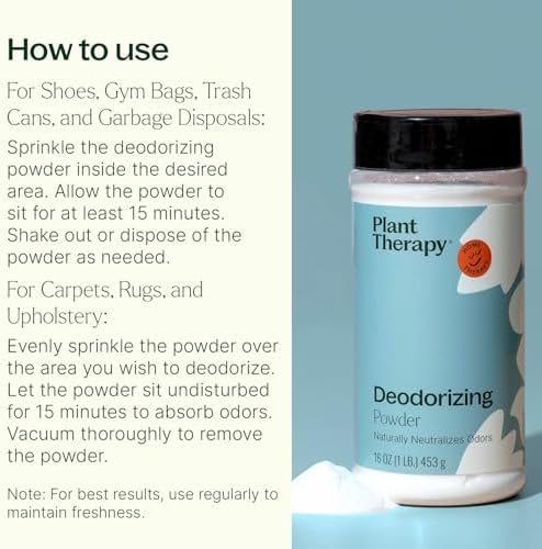 Plant Therapy Deodorizing Powder 16 oz - Natural Odor Eliminator