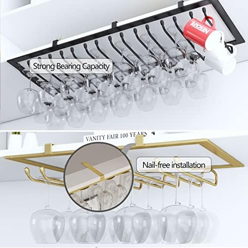 Suuim Metal Wine Glass Rack for Cabinet Bar Kitchen