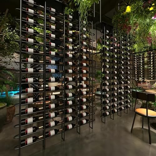 75-Bottle Vertical Wall Wine Rack Black Metal