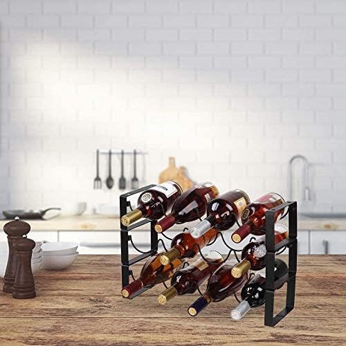 Datoza 3 Tier Stackable Wine Rack 12 Bottles Metal