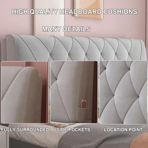 ZZYK Pink Fleece Headboard Cushion with Straps 47