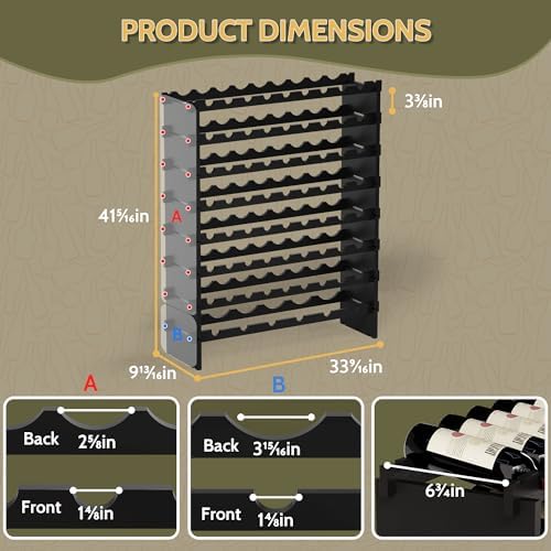 Bamboo 8-Tier Freestanding Wine Rack with Metal Deer Stopper
