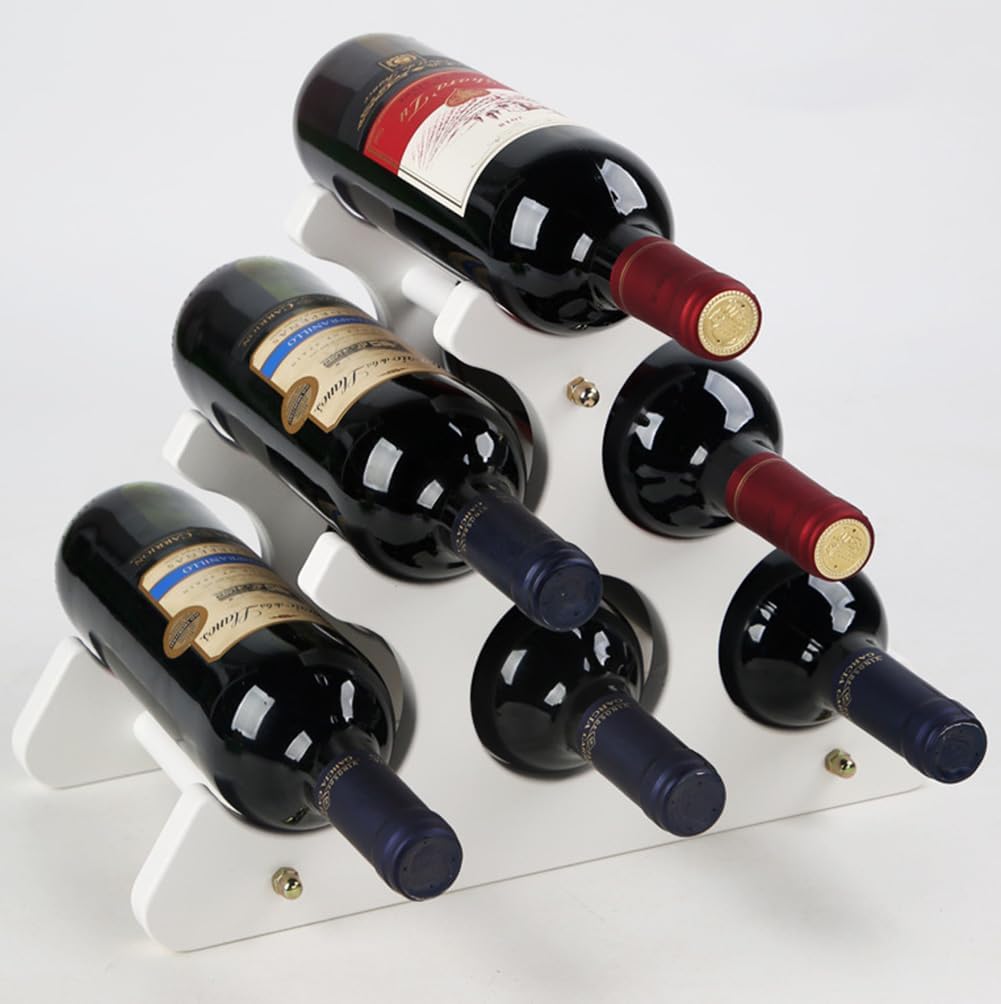 NumRise 6 Bottle Countertop Wine Rack White