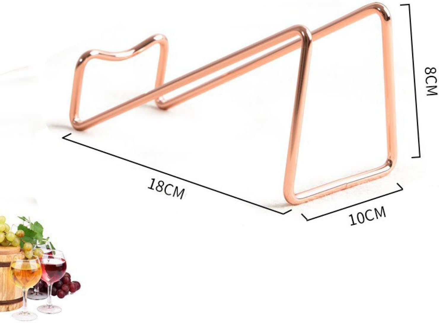 OWKAY Simple Z Shaped Wine Rack Rose Gold
