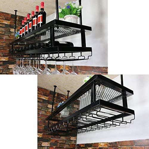 Wrought Iron Wine Rack Wall Shelf with 2 Levels