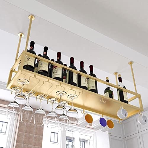 Gold Hanging Wine Glass Holder with Adjustable Arm