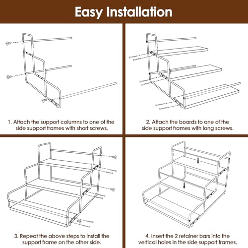 Nuovoware 3-Tier Liquor Display Shelf with Wooden Base