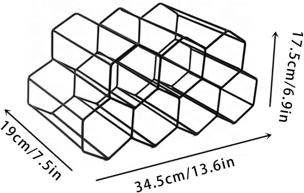 YRHH Geometric Brushed Metal Wine Rack
