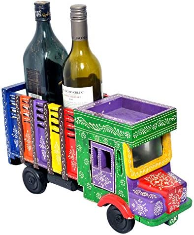 EURASIA Hand Painted Wooden Wine Bottle Stand