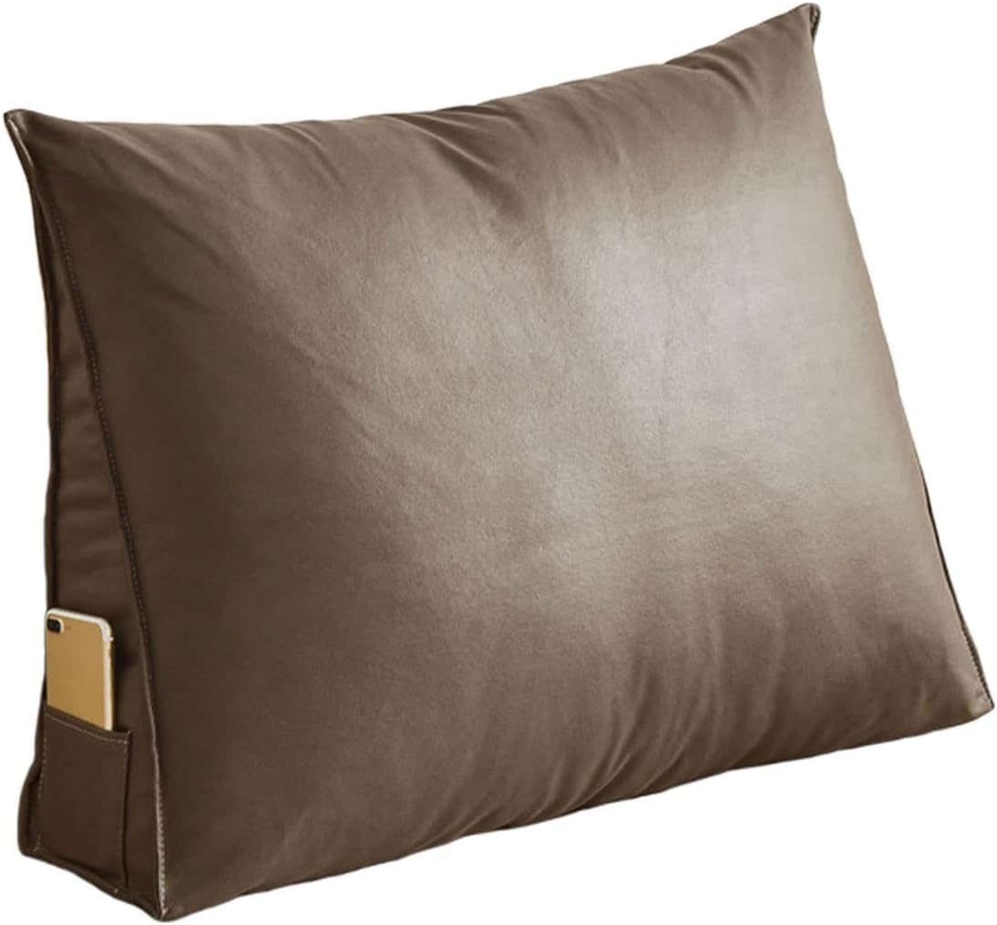 Karnado Wedge Back Cushion with Pockets and Faux PU Leather Cover