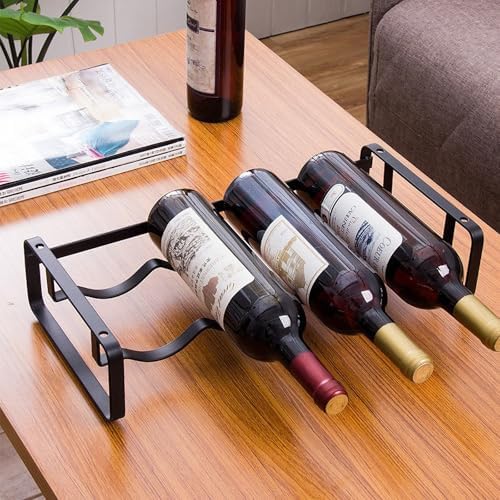 Wine Rack Freestanding Floor Metal Black