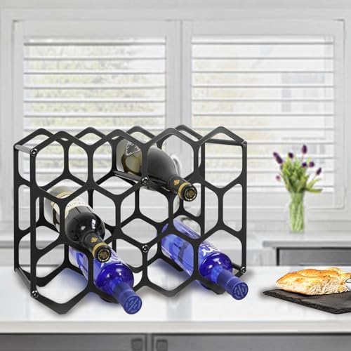 AT-VALY 14-Bottle Tabletop Wine Rack Black