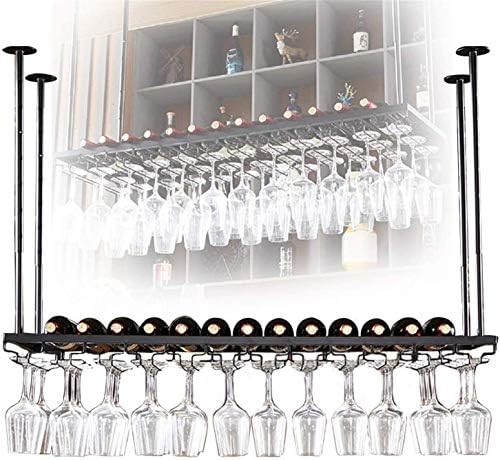 Ceiling Wine Rack with Glass Holder 60In