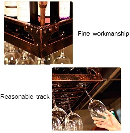 CGF- Wall-Mounted Wine Rack with Upside Down Glass Holders - Bronze Finish