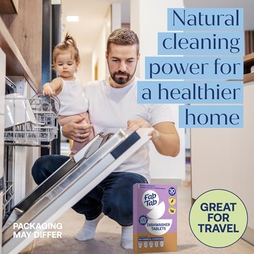 Fab Tab Dishwasher Tablets Unscented Plastic Free No Residue Family Safe