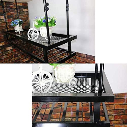 Wrought Iron Wine Rack Wall Shelf with 2 Levels