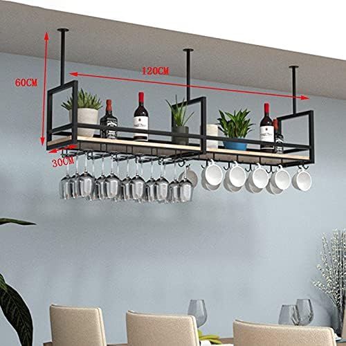 SENNIAN Wall-Mounted Wine Rack with Trough and Hooks