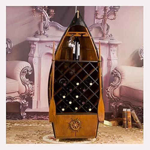 Etlegor Wooden Sailboat Wine Rack for 17 Bottles
