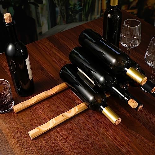 Barydat 4 Pcs Compact Wooden Wine Rack