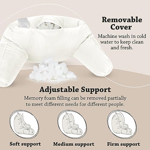 LOVTEX Reading Pillow with Removable Cover 20 x 15 Inches White