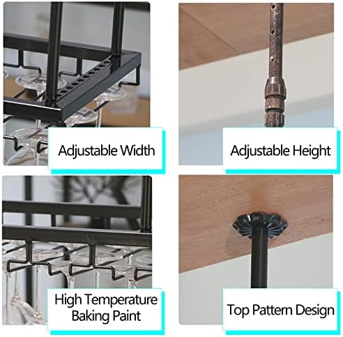 Suuim Ceiling Hanging Wine Shelf Black