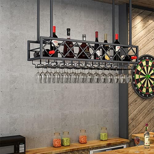 GOODBZ 2-in-1 Ceiling Wine Rack with Hooks