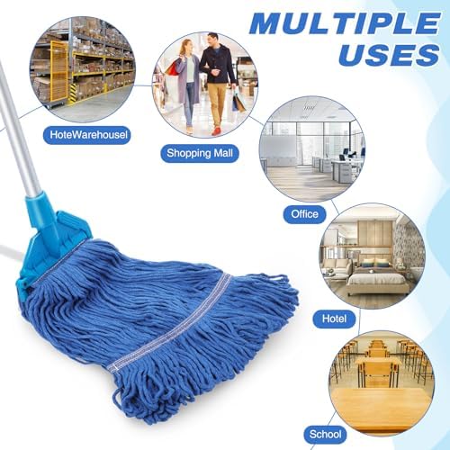 Nuogo 40 Pcs Heavy Duty Mop Head Refills Blue