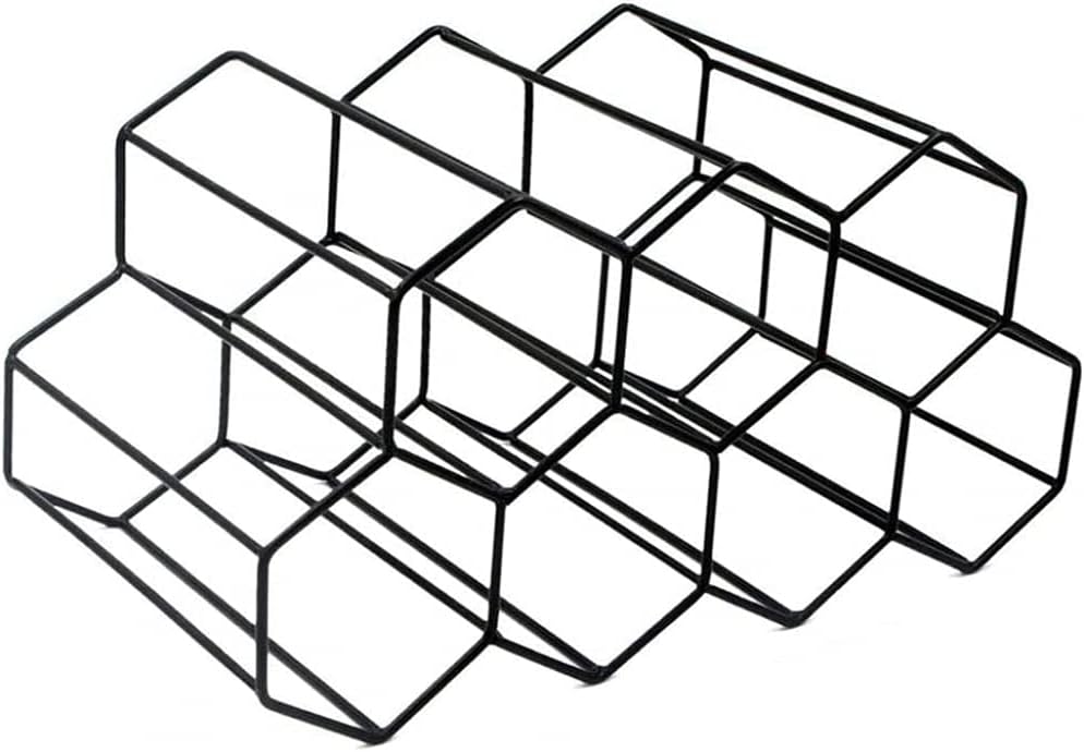 YRHH Geometric Brushed Metal Wine Rack