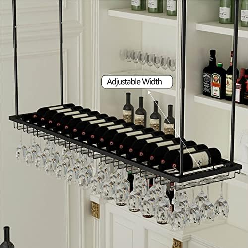 Adjustable Under Cabinet Wine Glass Holder with Stemware Storage Rack