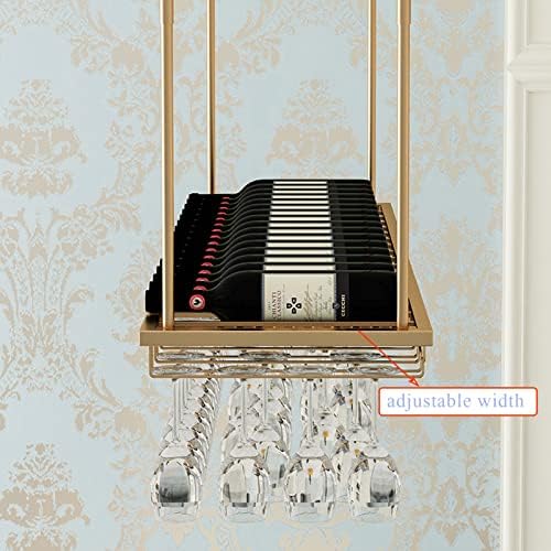 DASHADAO Gold Hanging Wine Glass Rack with Stemware